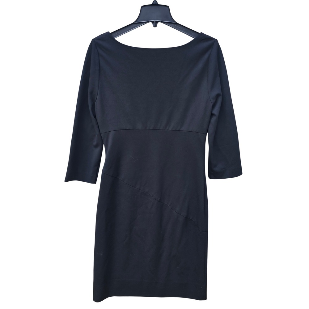 Diane von Furstenberg -744 Bevin Black Ruched V-Neck Sheath Dress Size 14 - Picture 4 of 11
